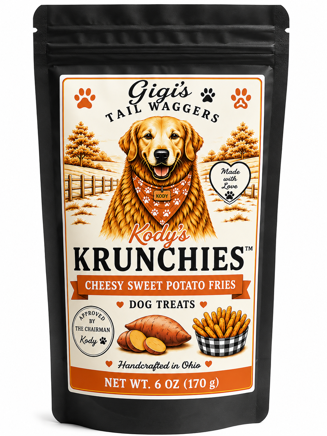 KODY'S KRUNCHIES Cheesy Sweet Potato Fries Dog Treats 6oz