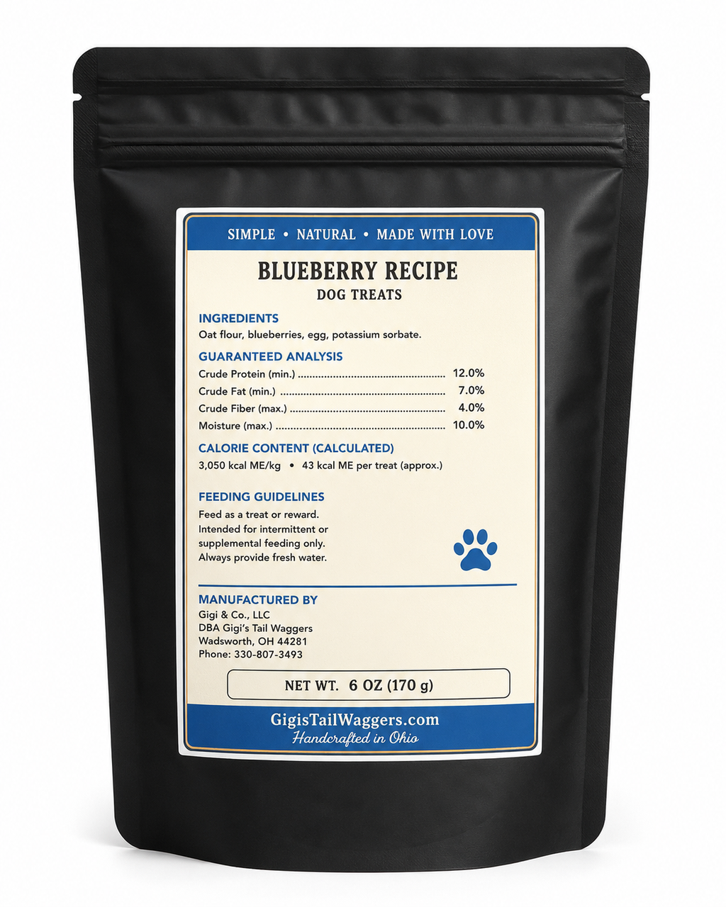 KODY'S KRUNCHIES Blueberry Dog Treats 6oz