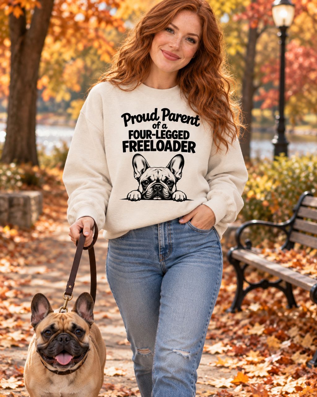 Proud Parent Frenchie Freeloader - Lane Seven Premium Crewneck
