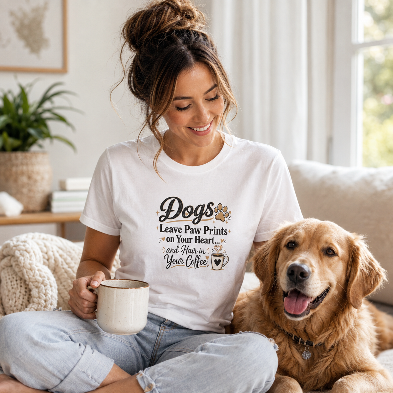 Dogs Leave Paw Prints Graphic Short-Sleeve T-Shirt - Unisex Gildan Softstyle