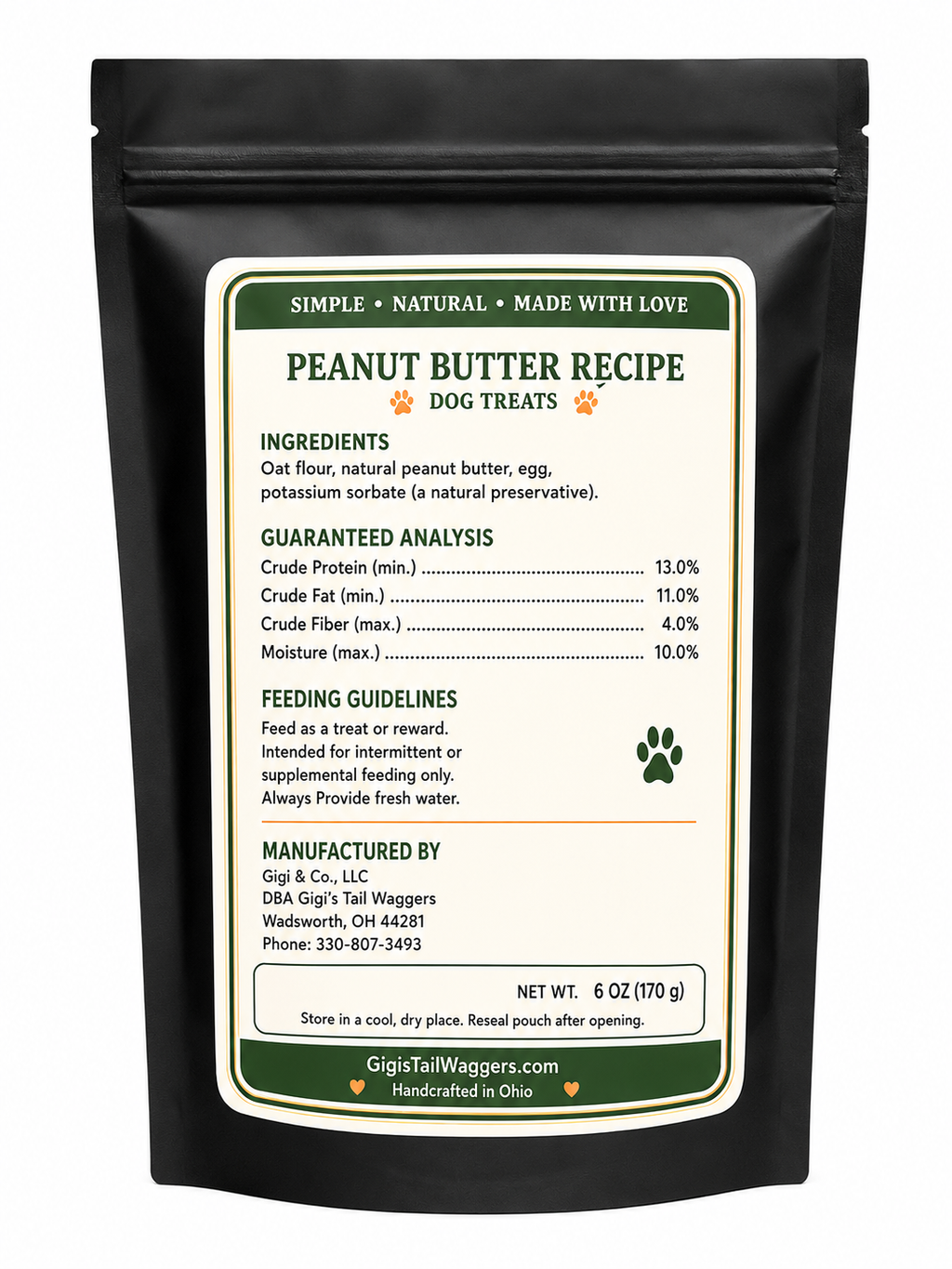 KODY'S KRUNCHIES Peanut Butter Dog Treats 6oz