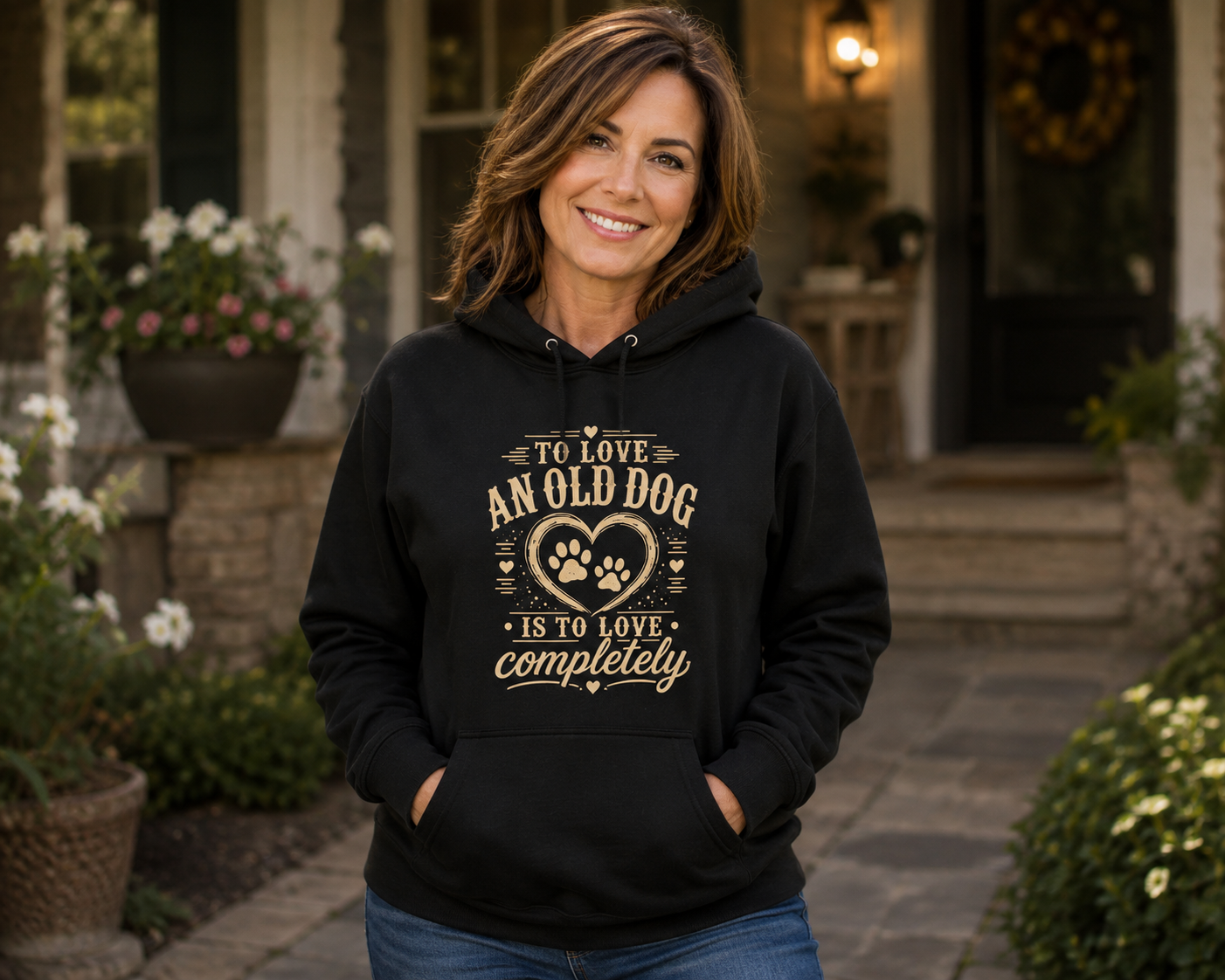 To Love An Old Dog Graphic Hoodie - Unisex Gildan Heavy Blend