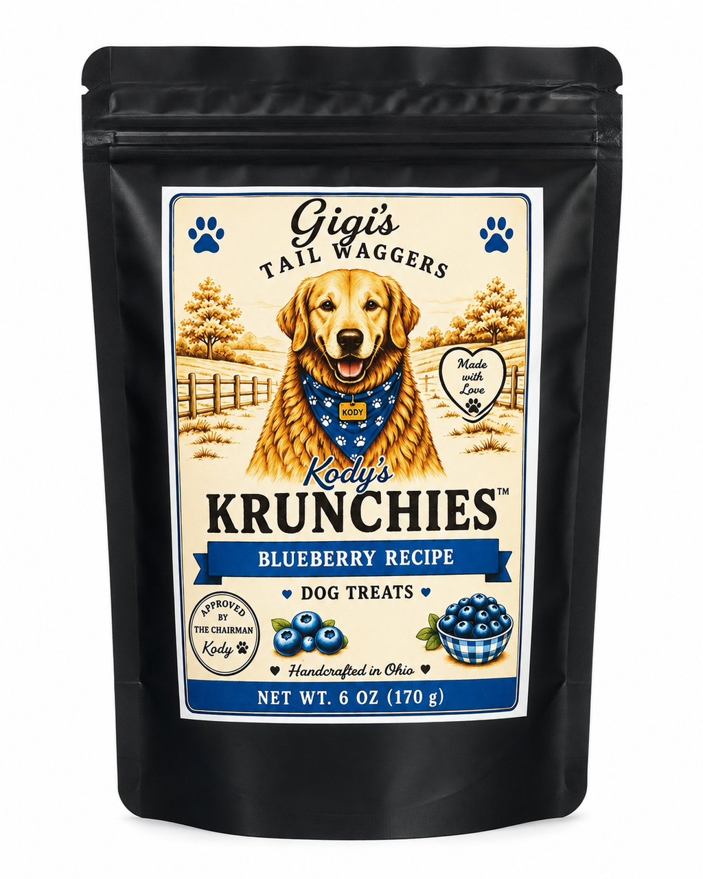 KODY'S KRUNCHIES Blueberry Dog Treats 6oz